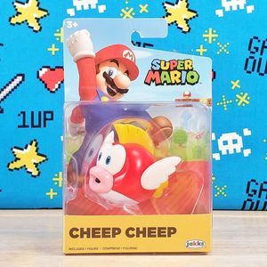 Jakks Pacific Super Mario CHEEP CHEEP 2.5" Nintendo Video Game Collectible New